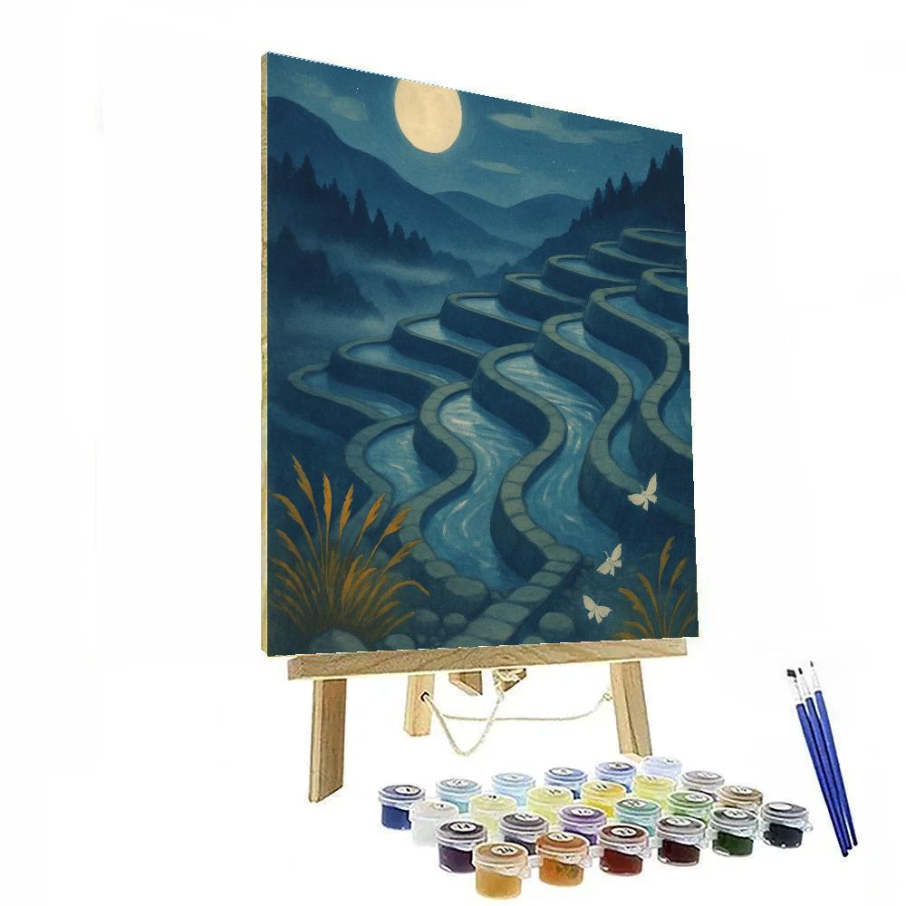 Moonlit Saffron Terrace Fields DIY paint by numbers