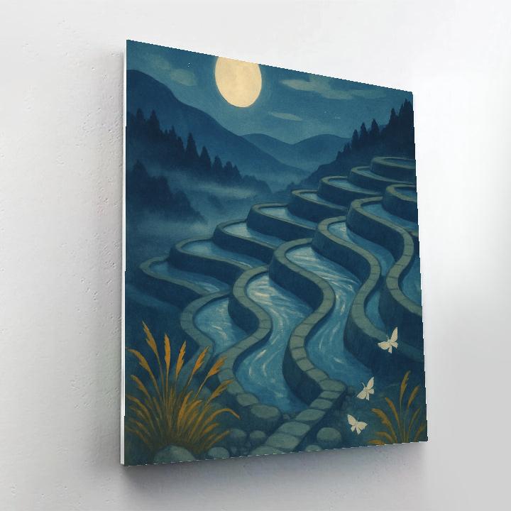 Moonlit Saffron Terrace Fields DIY paint by numbers