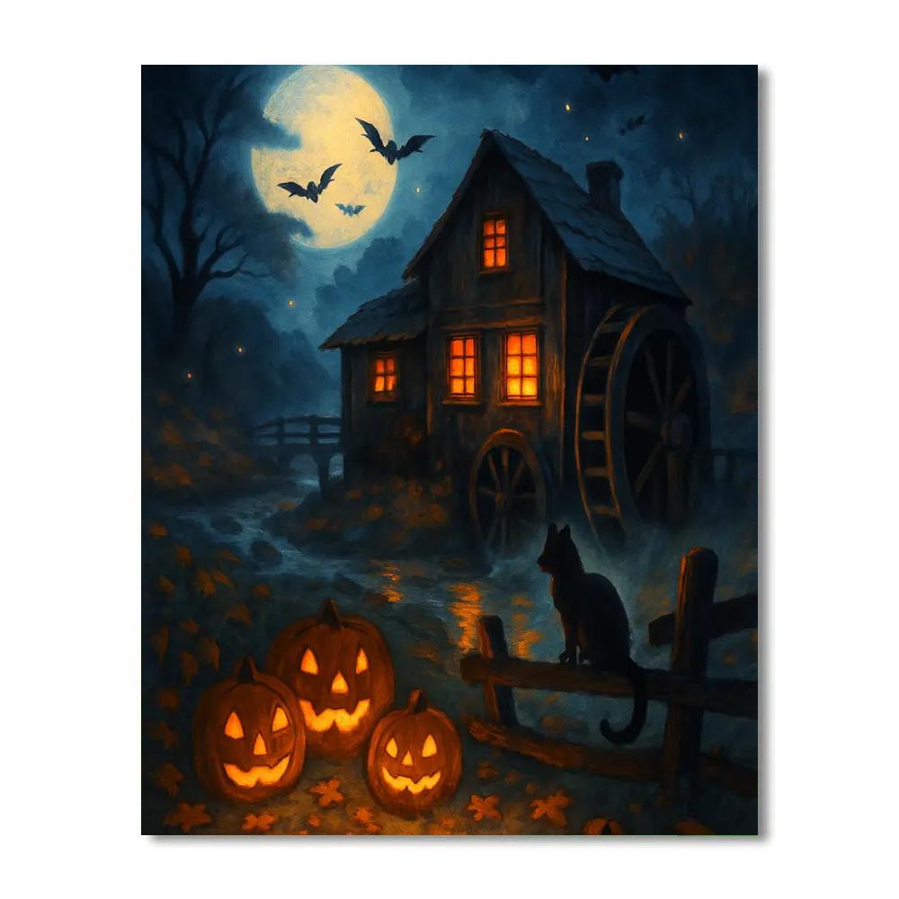 Lanterns Along The Cider Mill Hollow Numbered painting kits