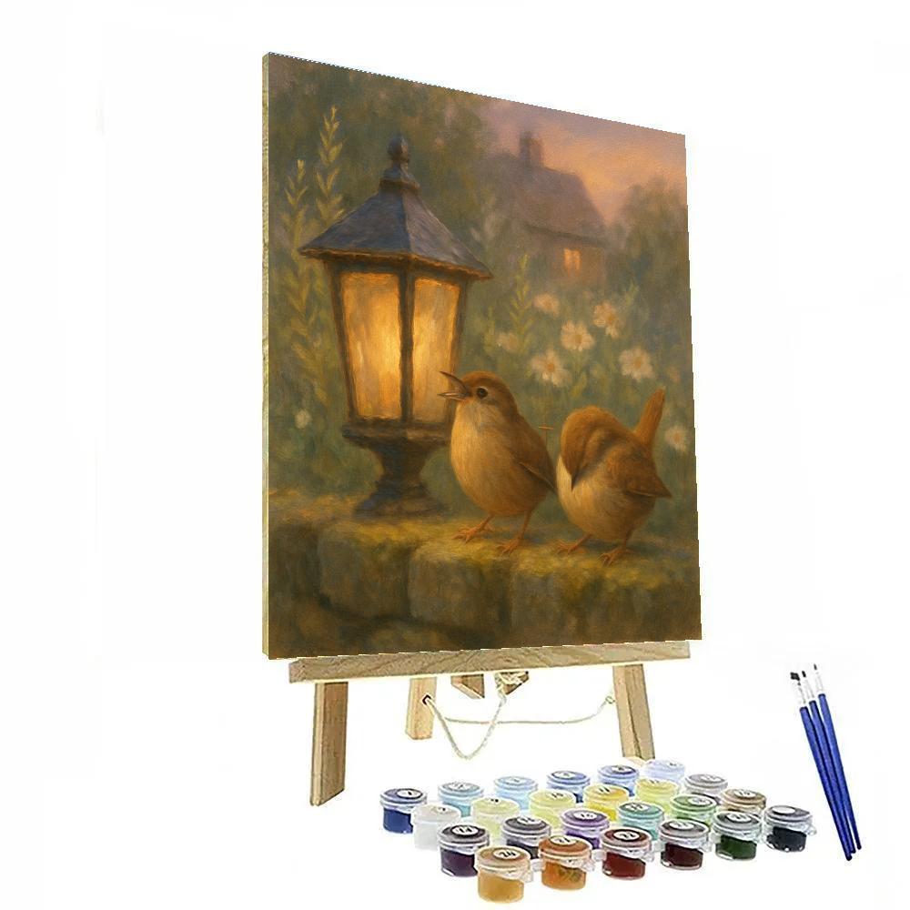 Lantern Warmth In The Wren Garden Paint by numbers kits