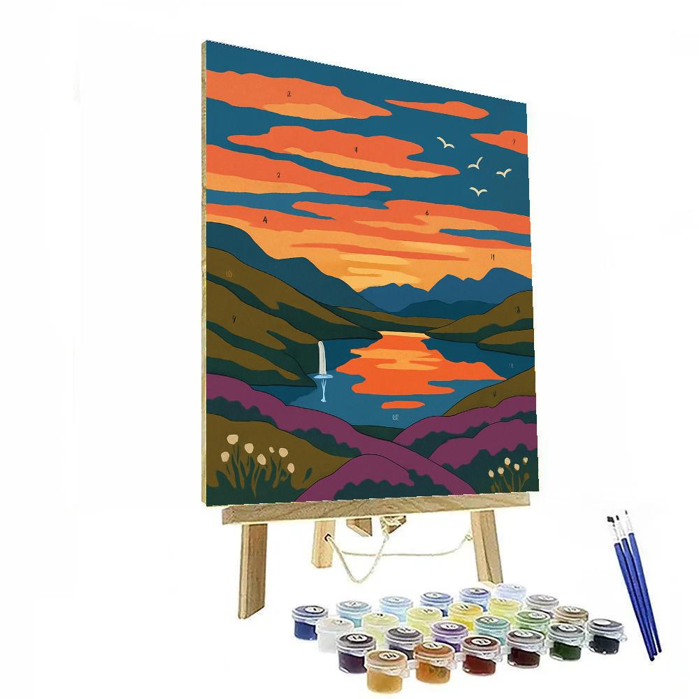 Moorland Landscape With Mirror Lake Numbered painting kits