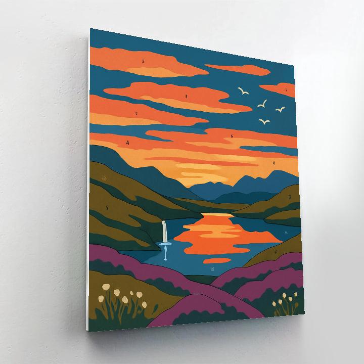 Moorland Landscape With Mirror Lake Numbered painting kits