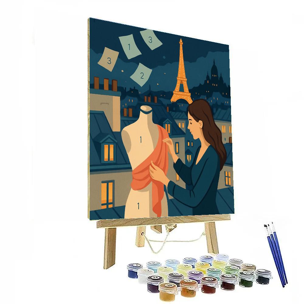 Midnight Rooftop Atelier In Paris Glow Number painting