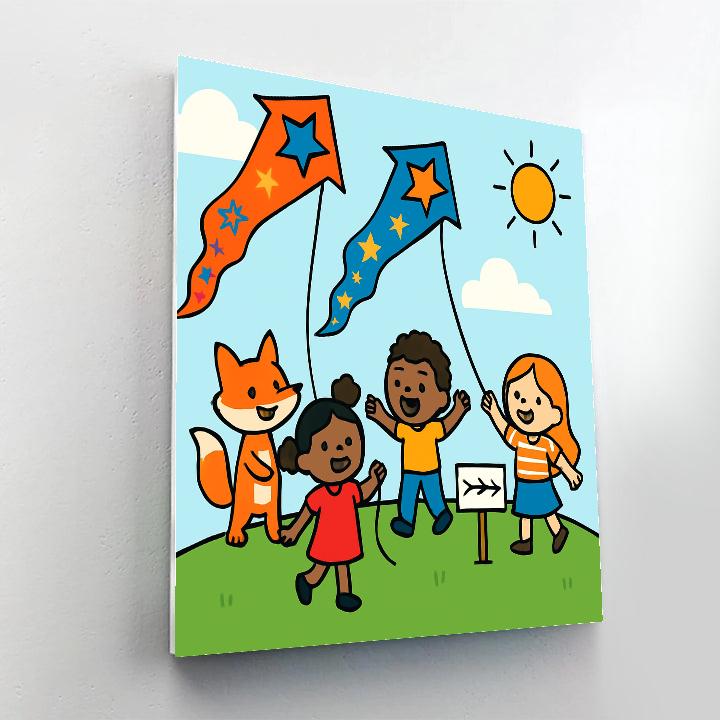 Comet Tail Kite Festival In Cloud Valley Paint by numbers art