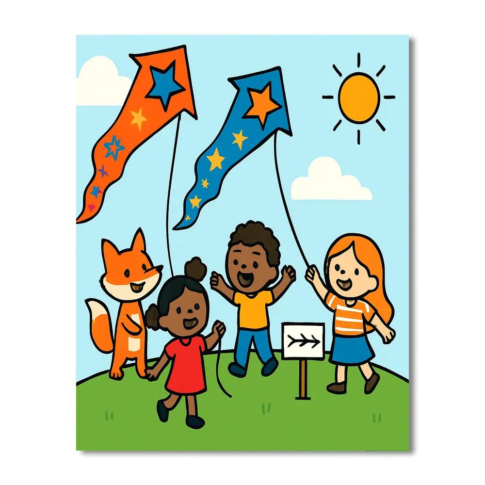 Comet Tail Kite Festival In Cloud Valley Paint by numbers art