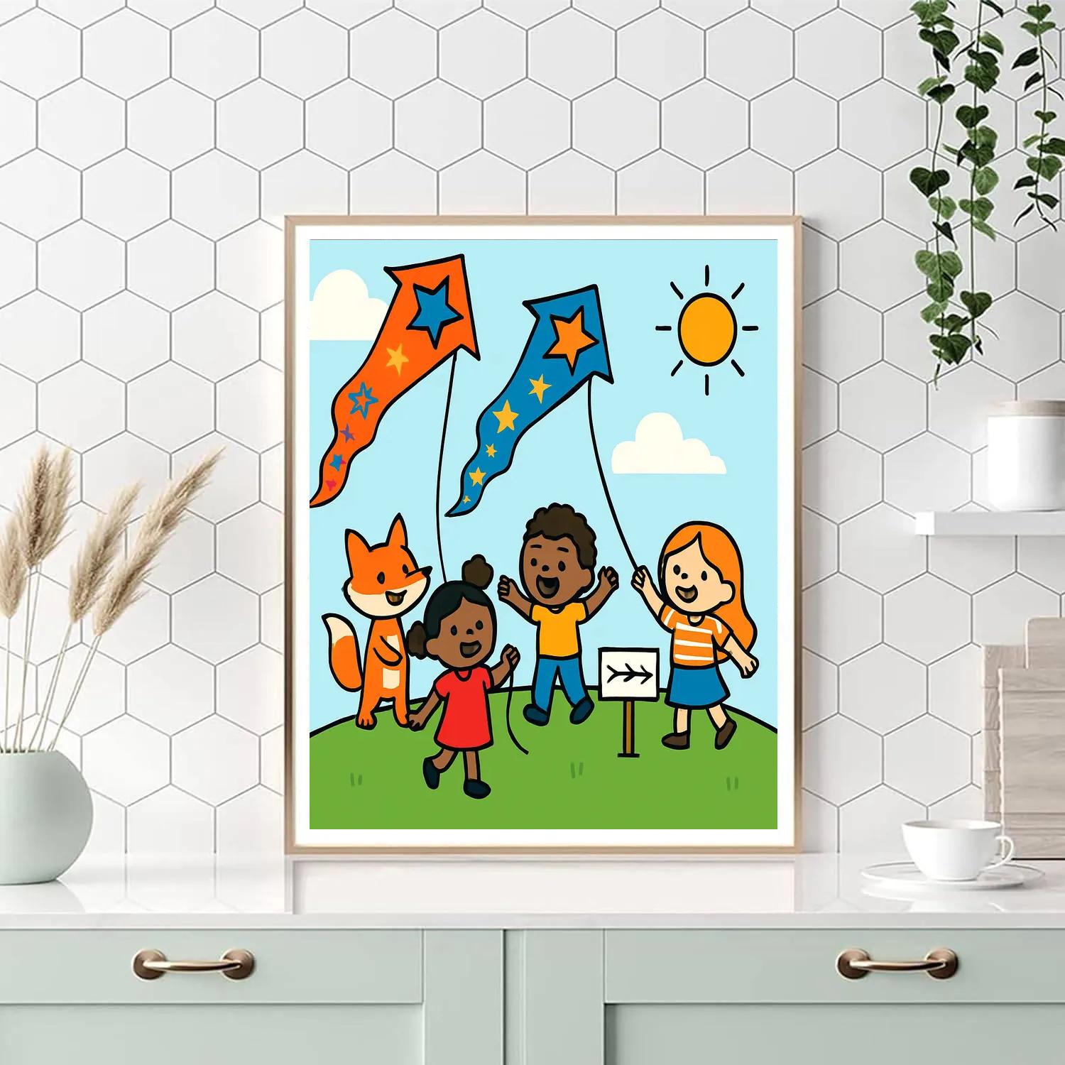 Comet Tail Kite Festival In Cloud Valley Paint by numbers art