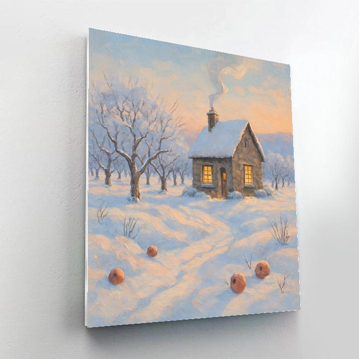 Sunrise Smoke Above The Orchard Cottage paint by number