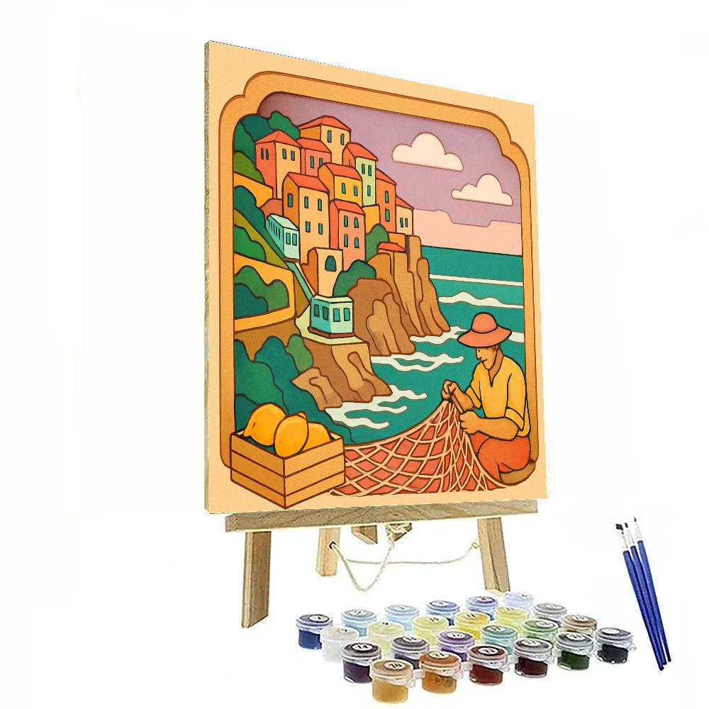 Coastal Paper Theatre With Italy paint by numbers