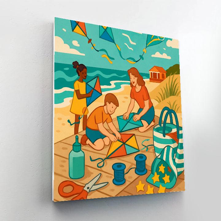 Kite Workshop With Beach Breeze Numbered painting kits