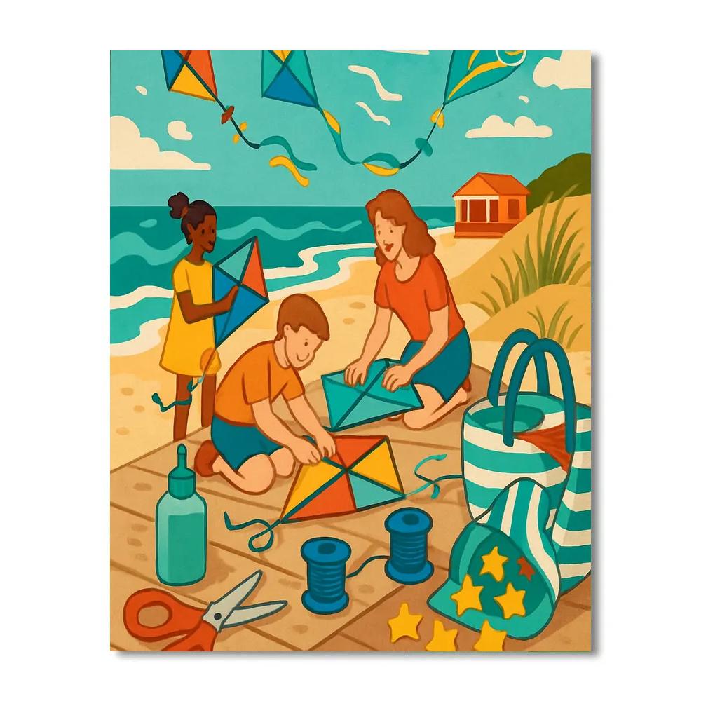 Kite Workshop With Beach Breeze Numbered painting kits