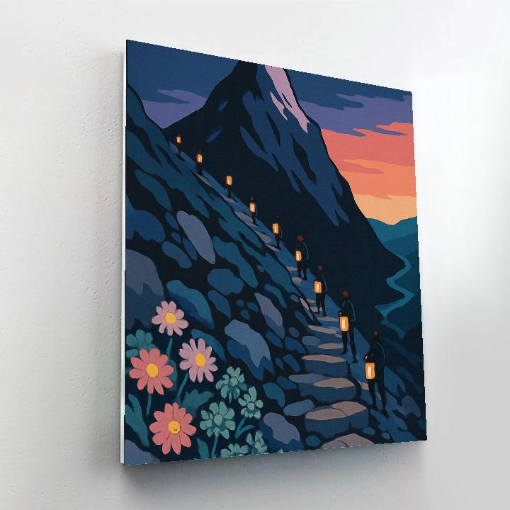 Mountain Lantern Festival Ascent paint by number