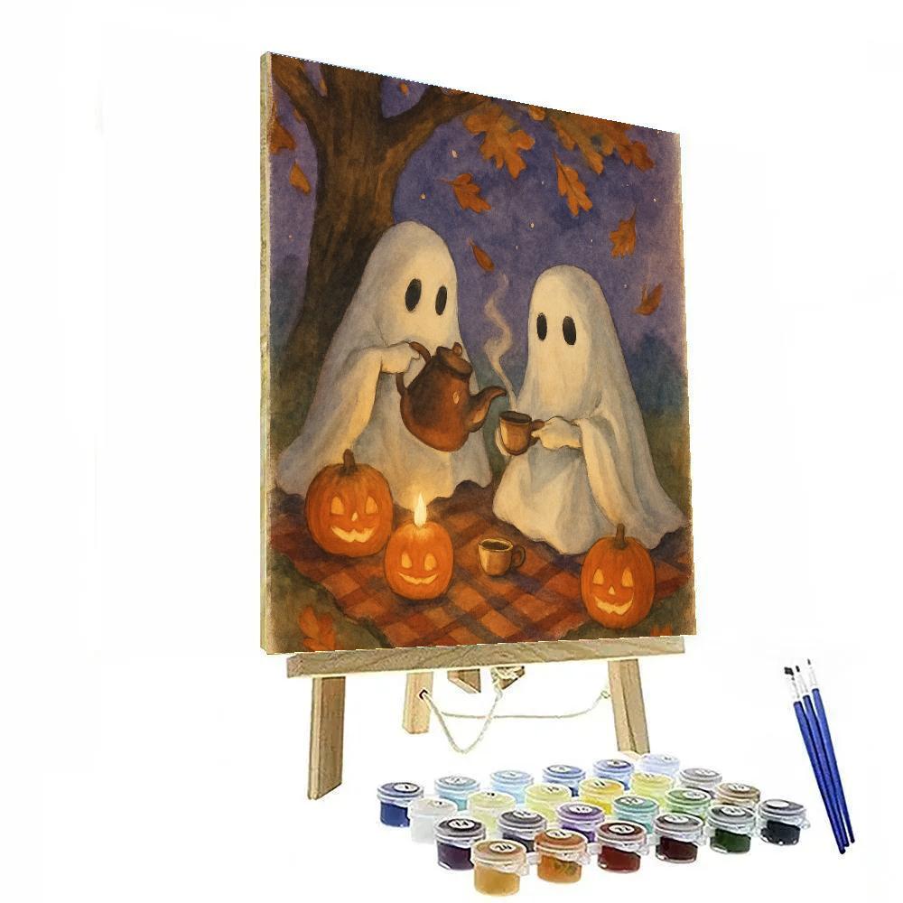 Midnight Teacup Ghost Picnic Paint by numbers kits