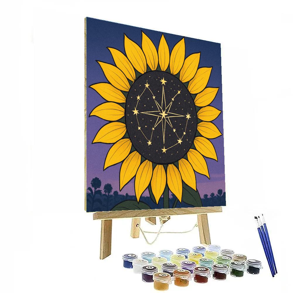 Starlit Seed Map In Sunflower painting number kit