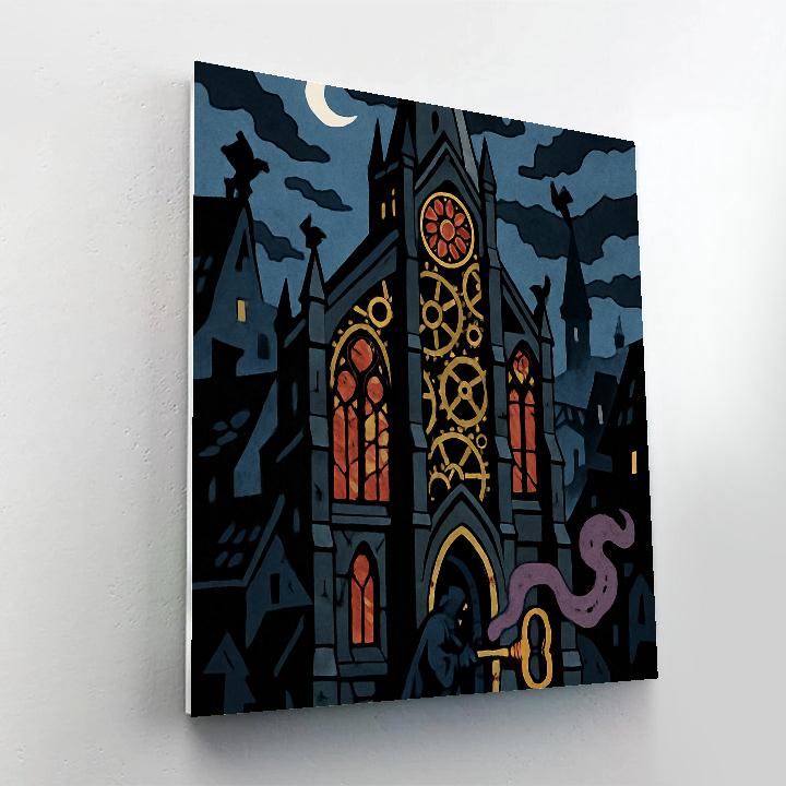Cathedral Clockwork Gothic Reverie Paint by numbers art