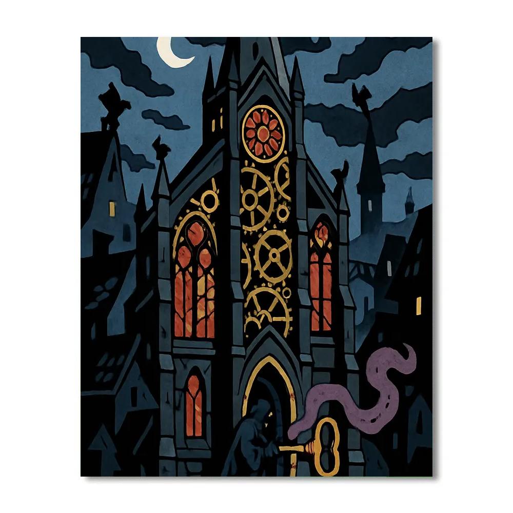Cathedral Clockwork Gothic Reverie Paint by numbers art