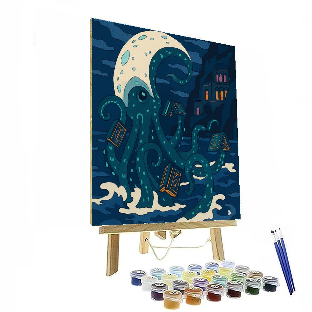 Fantasy Tidal Library Of The Moon Kraken paint by number