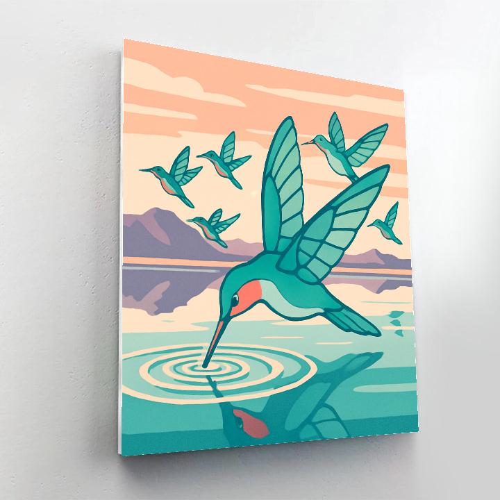 Glasswing Birds Over The Salt Flats Painting by numbers kit
