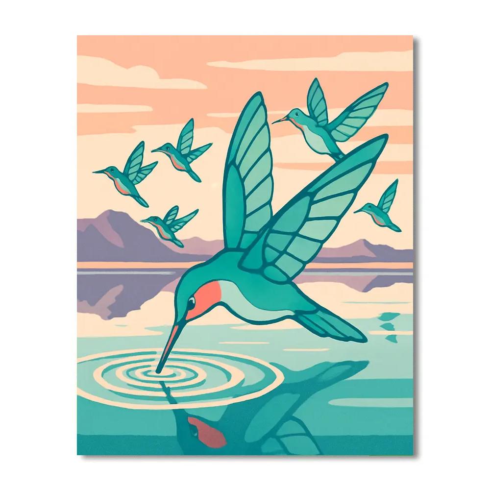 Glasswing Birds Over The Salt Flats Painting by numbers kit
