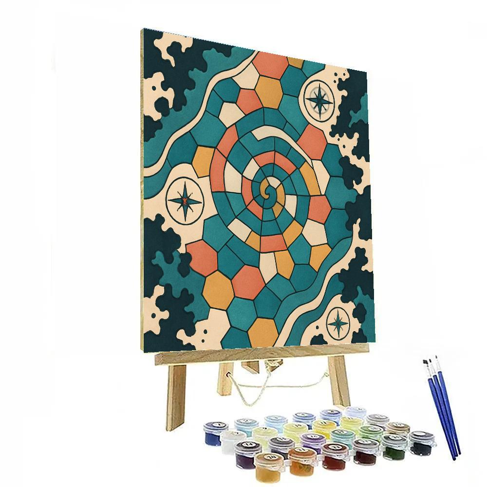 Kaleidoscopic Cartography In Abstract Paint by numbers art