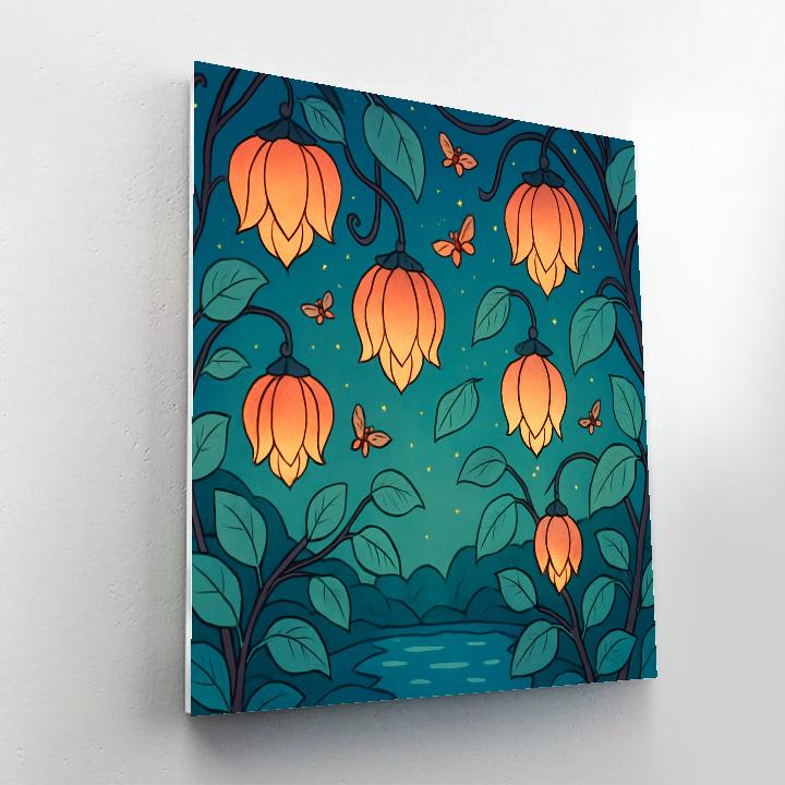 Sky Lantern Floral Canopy paint by color