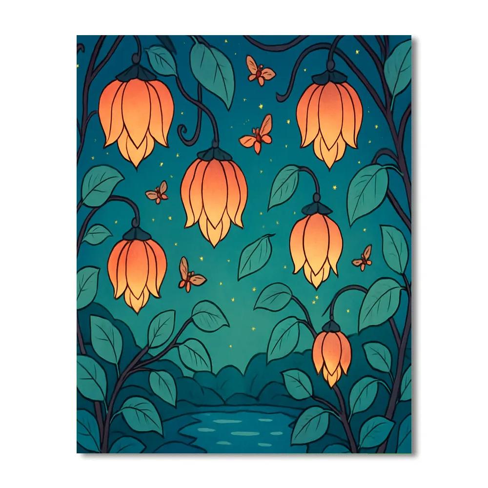 Sky Lantern Floral Canopy paint by color