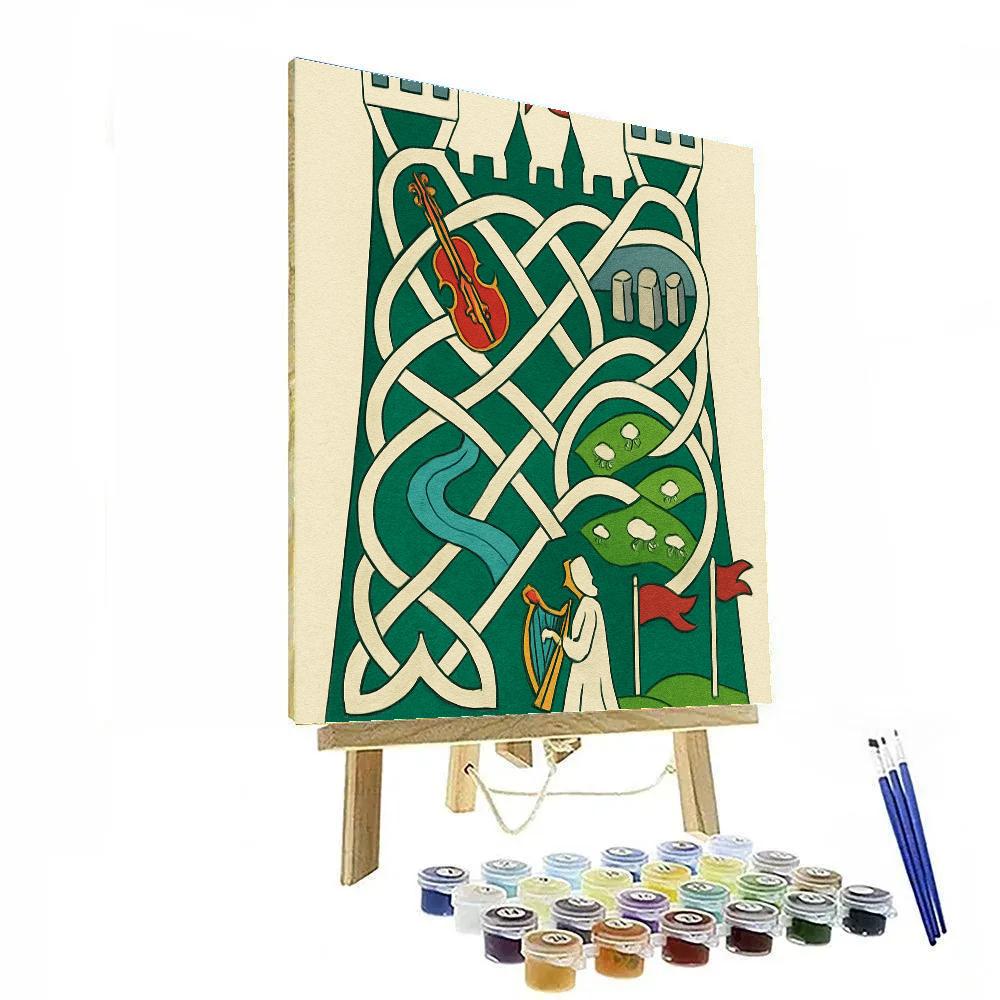 Celtic Knotwork Ireland Crafted Castle Map Numbered painting kits