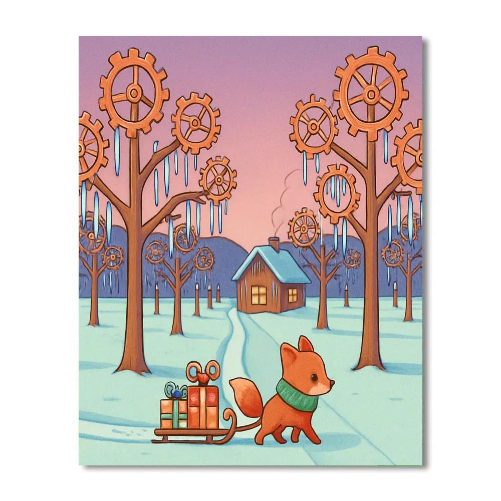 Clockwork Winter Orchard Paint by numbers kits