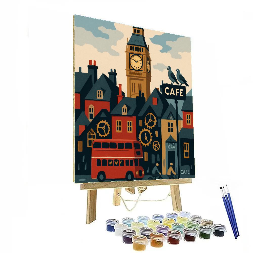 London Clockwork Skyline paint by numbers