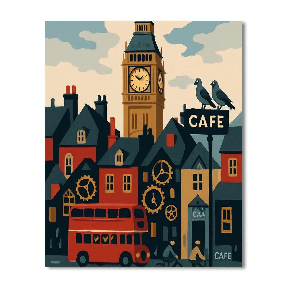 London Clockwork Skyline paint by numbers