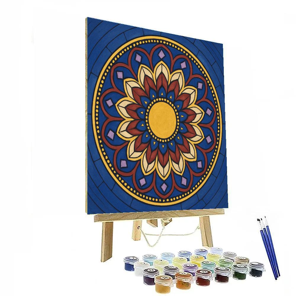 Cathedral Rose Window In Mandala Design DIY paint by numbers