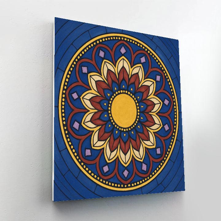 Cathedral Rose Window In Mandala Design DIY paint by numbers