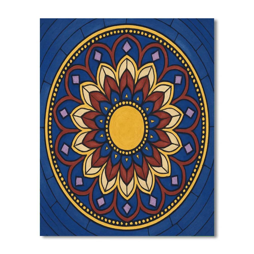 Cathedral Rose Window In Mandala Design DIY paint by numbers