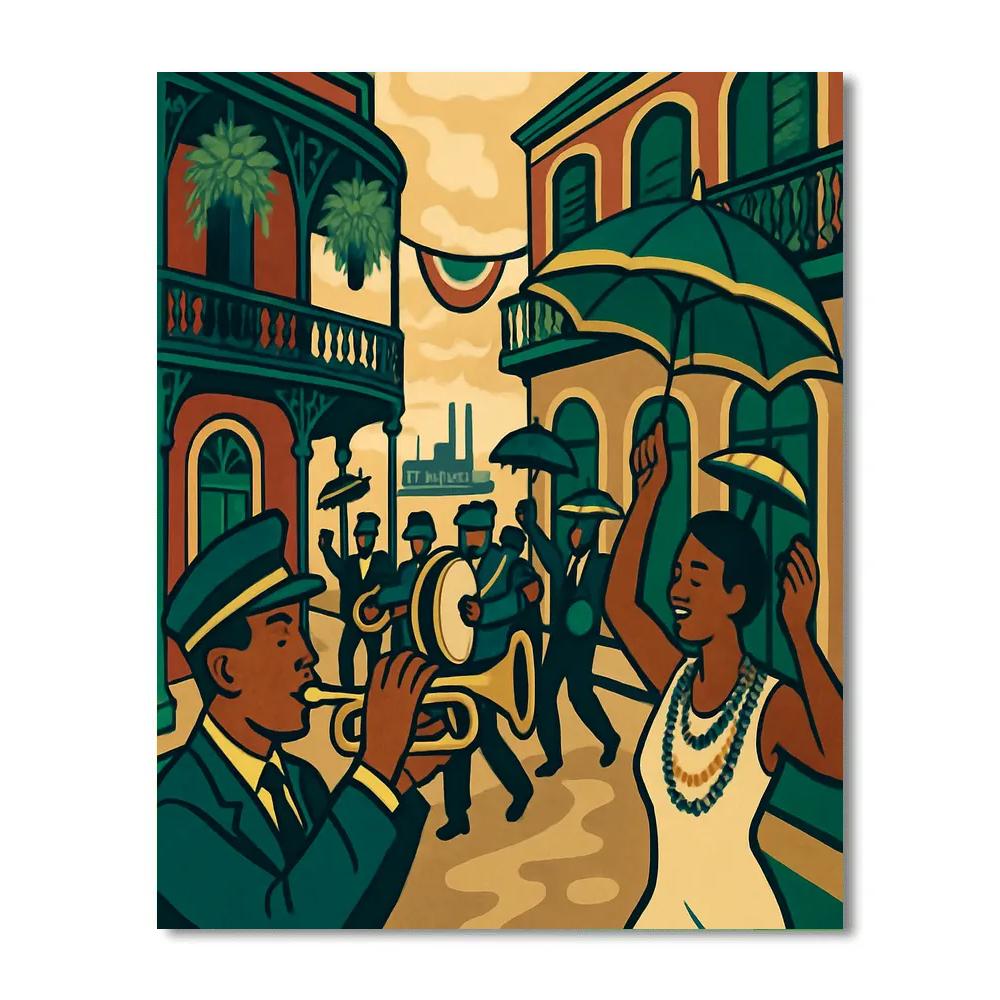 Jazz Parade In USA Crescent City DIY paint by numbers