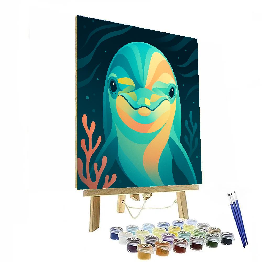 Coral Current Dolphin Paint by numbers art