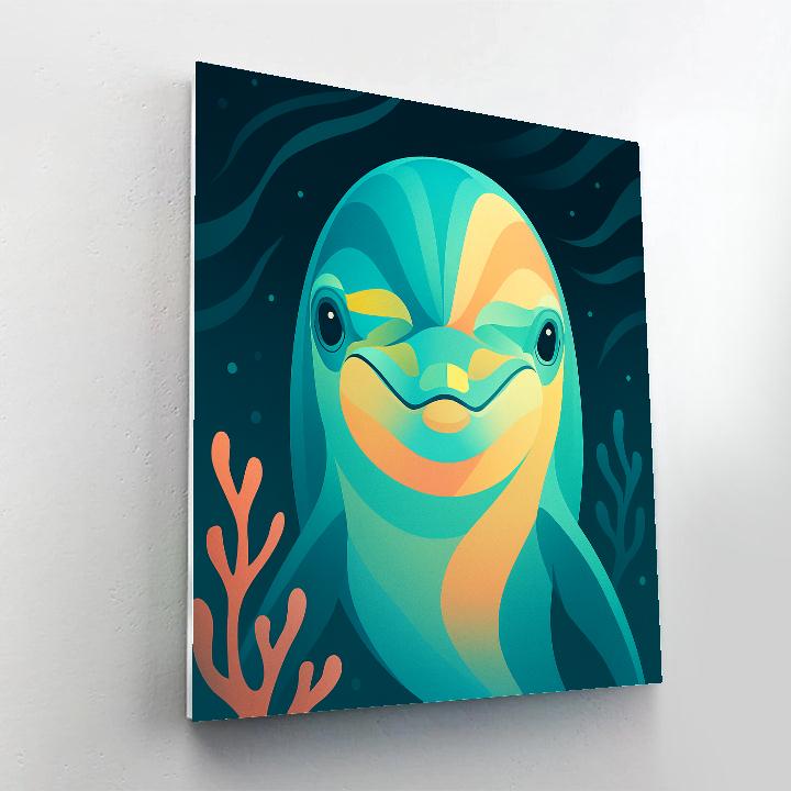 Coral Current Dolphin Paint by numbers art