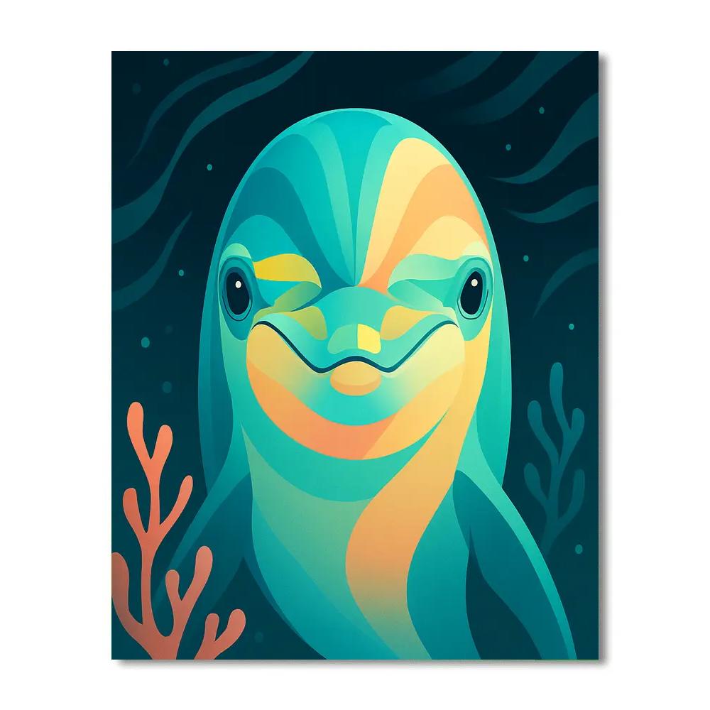 Coral Current Dolphin Paint by numbers art