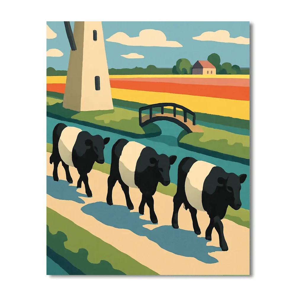 Windmill Shadow Cow Parade Paint by numbers kits