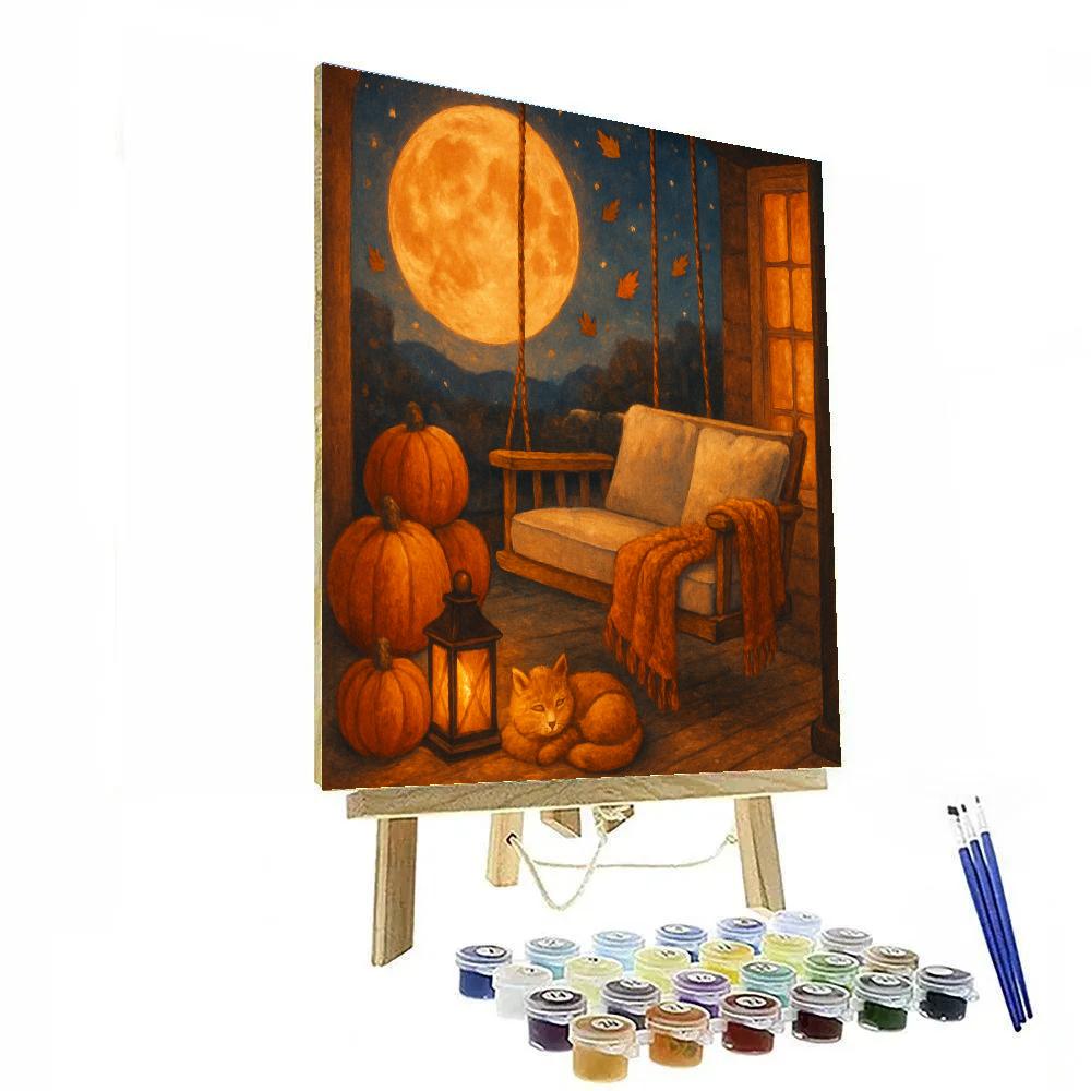 Porch Swing Under The Harvest Moon paint by color