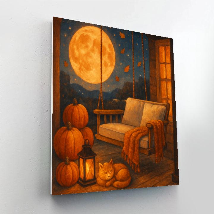 Porch Swing Under The Harvest Moon paint by color