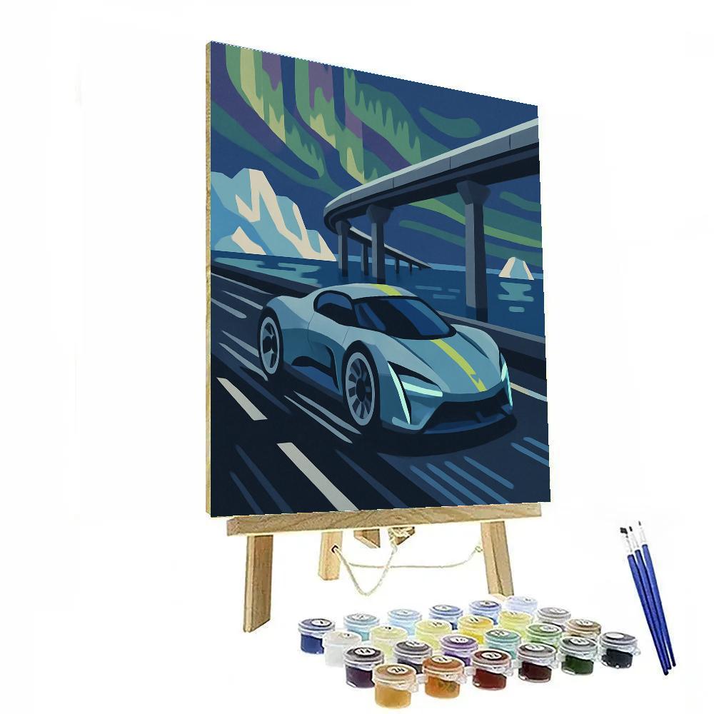 Aurora Rail Cars Sprint Paint by numbers art