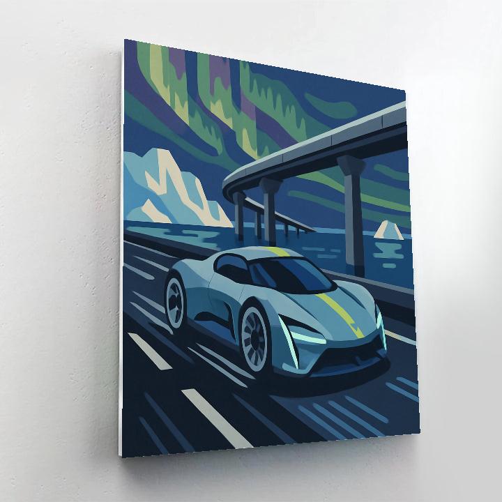 Aurora Rail Cars Sprint Paint by numbers art