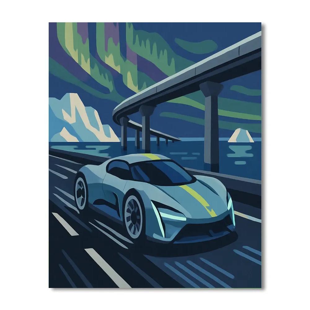 Aurora Rail Cars Sprint Paint by numbers art