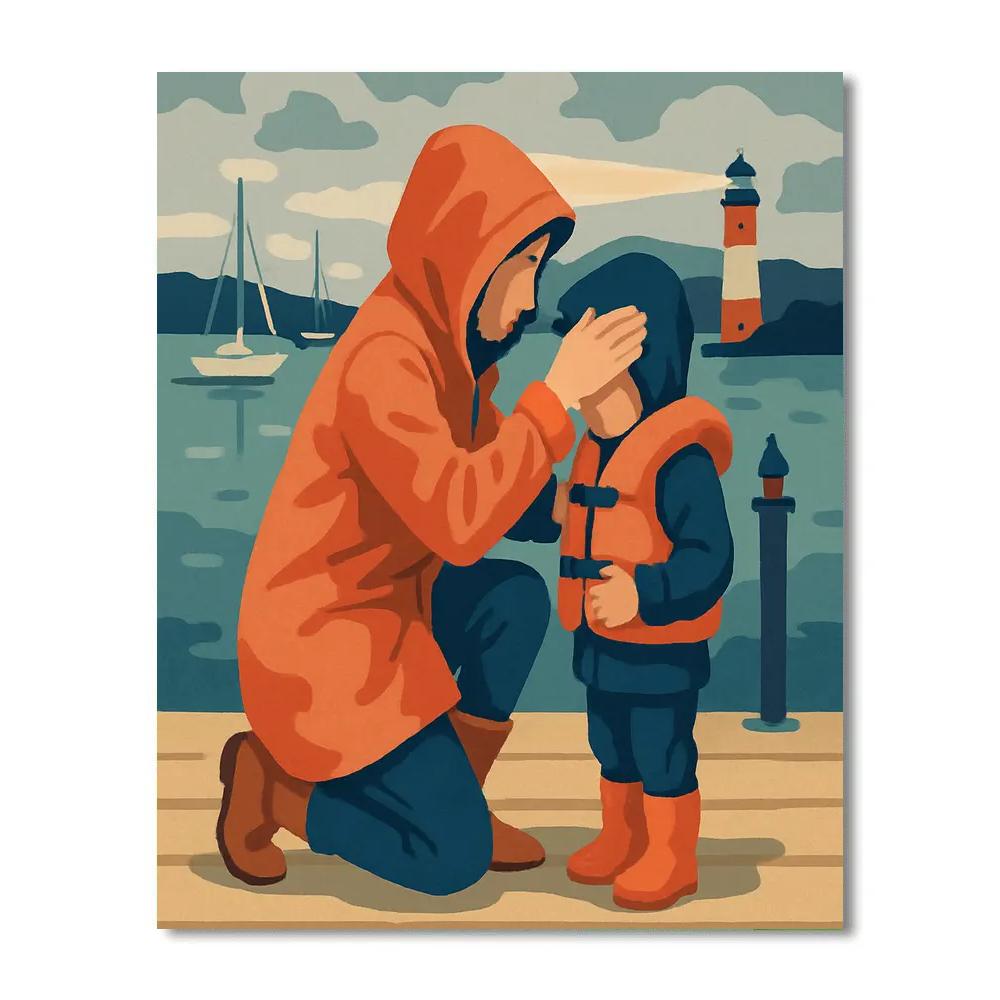 Harbor Light Mother painting number kit