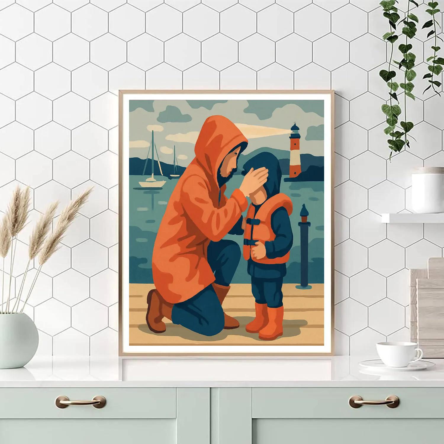 Harbor Light Mother painting number kit