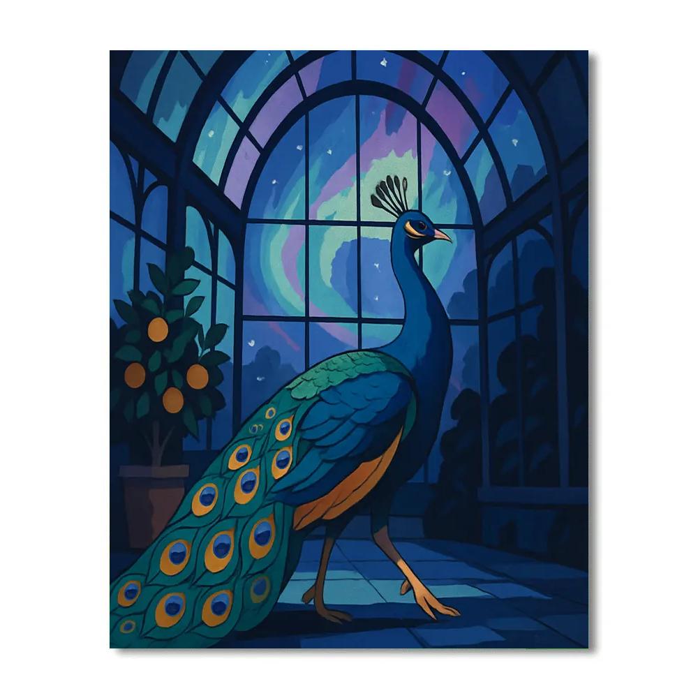 Aurora Glasshouse Peacock Procession DIY paint by numbers