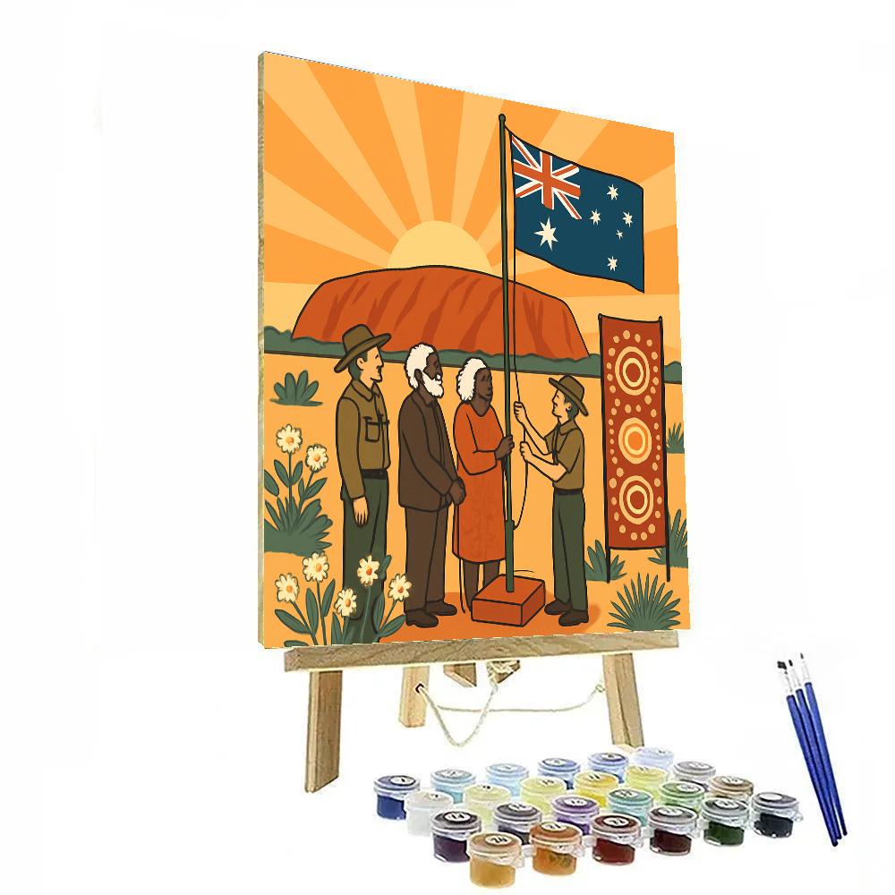 National Crafted Desert Flag Raising DIY paint by numbers