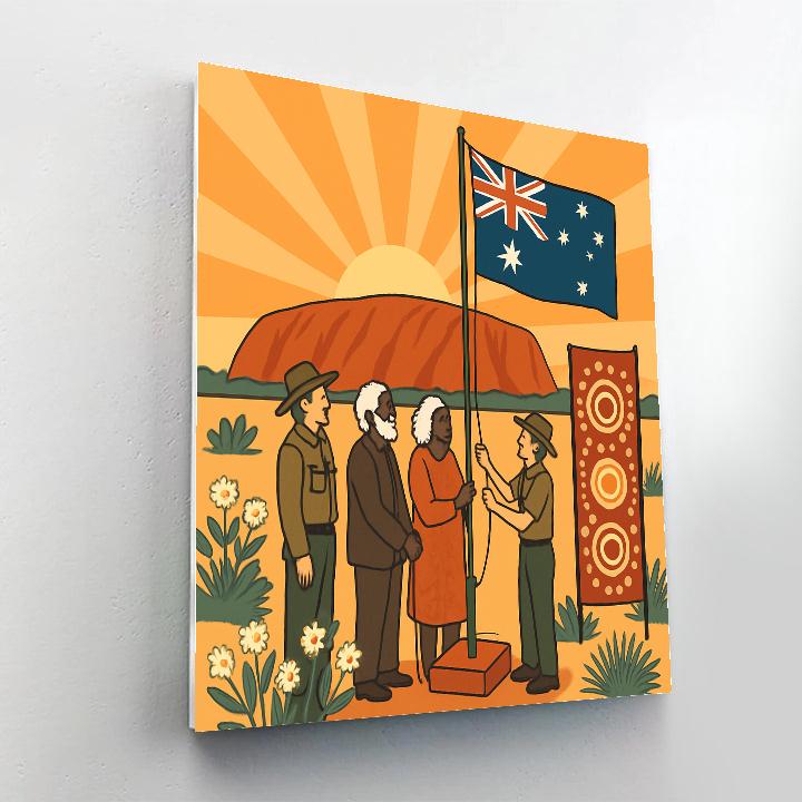 National Crafted Desert Flag Raising DIY paint by numbers