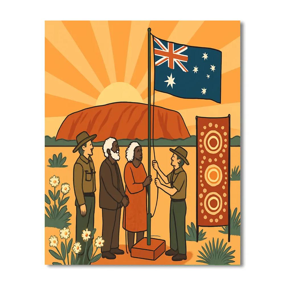 National Crafted Desert Flag Raising DIY paint by numbers