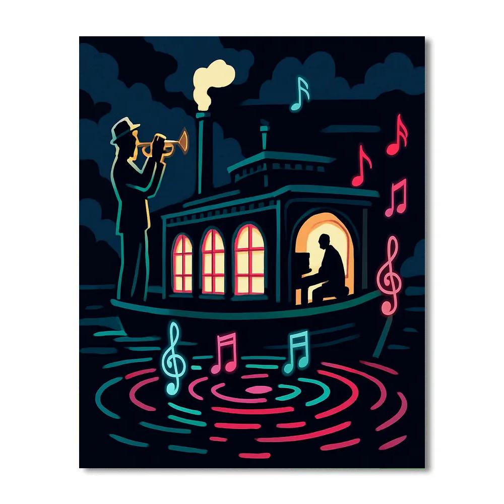 Jazz Neon Riverboat Jam Paint by numbers kits