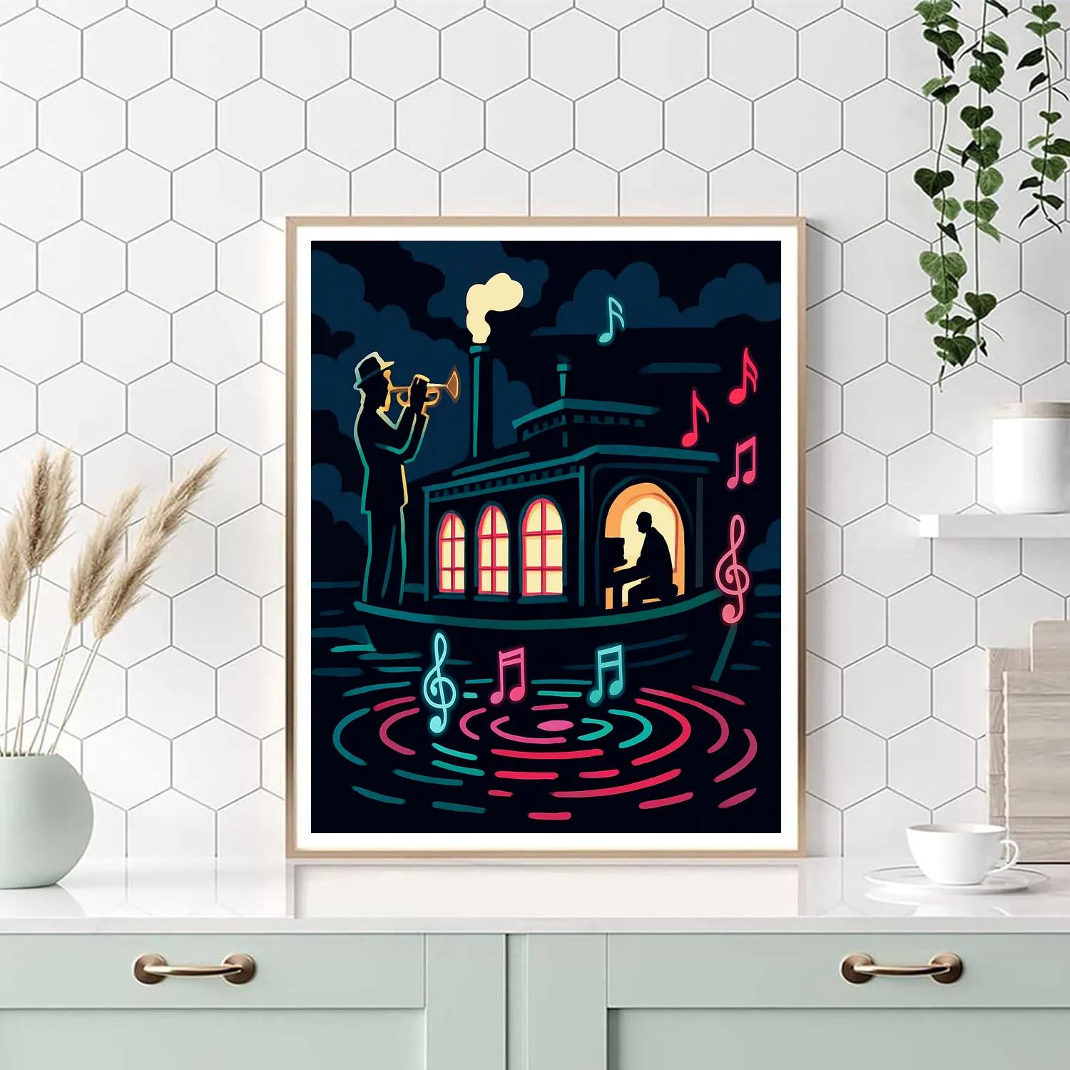 Jazz Neon Riverboat Jam Paint by numbers kits